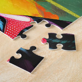 Zwarte labrador met kraag legpuzzel (Zijkant)