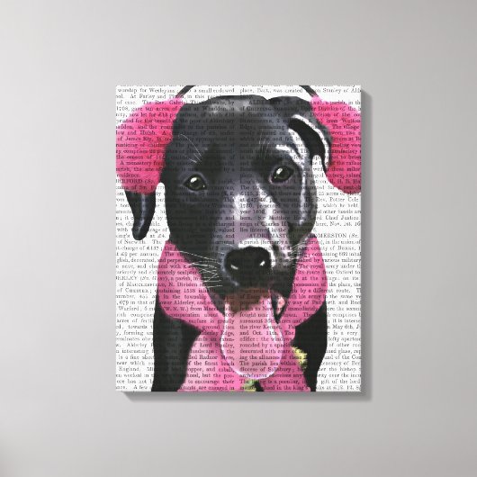 Zwarte labrador met oorsnufjes canvas afdruk (Voorkant)