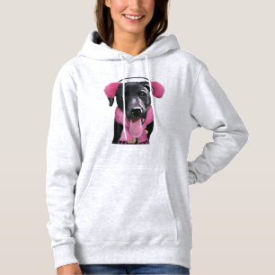 Zwarte labrador met oorsnufjes hoodie