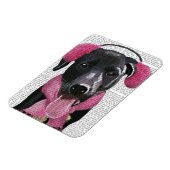 Zwarte labrador met oorsnufjes magneet (Linkerzijde)