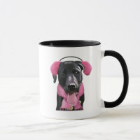 Zwarte labrador met oorsnufjes