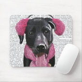 Zwarte labrador met oorsnufjes muismat (Met muis)