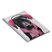 Zwarte labrador met oorsnufjes notitieboek (Rechterzijde)