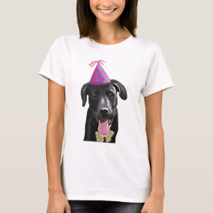 Zwarte labrador met partijPet T-shirt