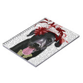 Zwarte Labrador Met Rode Fascinator Notitieboek (Linkerzijde)