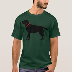 Zwarte labrador met rode kraag t-shirt