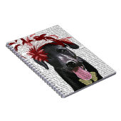 Zwarte labrador met rode smeltkroes notitieboek (Rechterzijde)