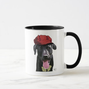 Zwarte labrador met rood Pet Mok