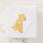 Zwarte Labrador met Strik Mopshond Rubber Stempel Bedankjes Labels (Met doos)