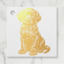 Zwarte Labrador met Strik Mopshond Rubber Stempel