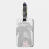 Zwarte labrador met Tiara Bagagelabel (Achterkant verticaal)