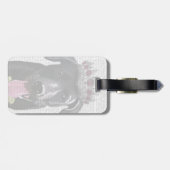 Zwarte labrador met Tiara Bagagelabel (Achterkant horizontaal)