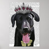 Zwarte labrador met Tiara Poster (Voorkant)