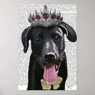 Zwarte labrador met Tiara Poster