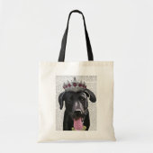 Zwarte labrador met Tiara Tote Bag (Voorkant)