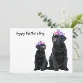Zwarte Labrador Moederdag - Schattigee hond moeder Feestdagenkaart (Staand voorkant)