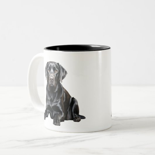 Zwarte Labrador Mok (Voorkant links)