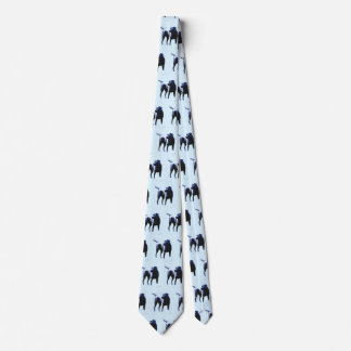 Zwarte labrador op blauwe BG Stropdas