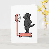 Zwarte labrador op de weegschaal kaart (Gele Bloem)