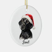Zwarte Labrador op maat  Keramisch Ornament (Rechts)