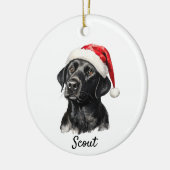 Zwarte Labrador op maat  Keramisch Ornament (Links)