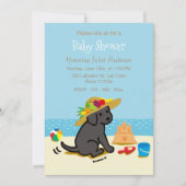 Zwarte labrador Pet Baby shower Kaart (Voorkant)