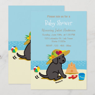 Zwarte labrador Pet Baby shower Kaart