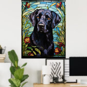 Zwarte Labrador Poster (Thuiskantoor)