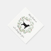 Zwarte Labrador Prettig Kerstfeest- Labrador Retri Servet (Hoek)