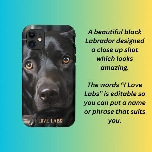 Zwarte labrador puppy Case-Mate iPhone case