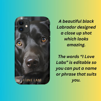 Zwarte labrador puppy Case-Mate iPhone case