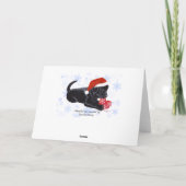 Zwarte Labrador Puppy Kerstmis Sneeuwvlok Feestdagen Kaart (Achterkant)