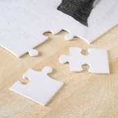 Zwarte labrador puppy met kerstpet legpuzzel (Zijkant)