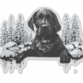 Zwarte labrador puppy sticker (Voorkant)