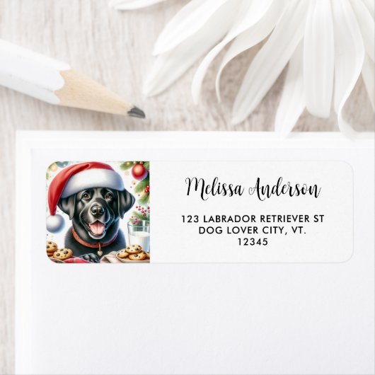 Zwarte Labrador Rainbow Cake Dog Etiket (Insitu)