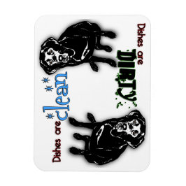 Zwarte Labrador rechthoekige vaatwasser magneet