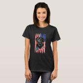 Zwarte Labrador Retriever 4 juli T-shirt (Voorkant volledig)