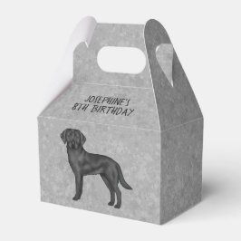 Zwarte Labrador Retriever Aangepaste Kinderverjaar Bedankdoosjes