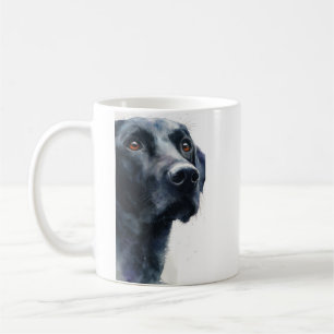 Zwarte labrador retriever aquarel koffiemok