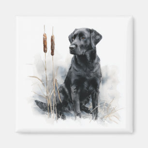 Zwarte Labrador Retriever Aquarel Kunst Magneet