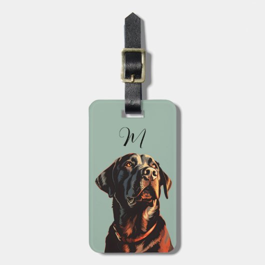Zwarte Labrador Retriever Bagage Label (Voorkant verticaal)