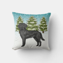 Zwarte Labrador Retriever Blauwe Besneeuwde Winter