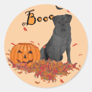 Zwarte Labrador Retriever Boo! Ronde Sticker