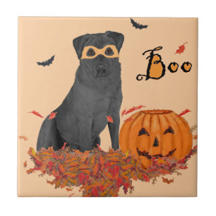 Zwarte Labrador Retriever Boo! Tegeltje
