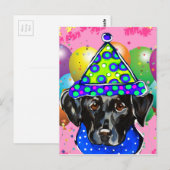 Zwarte Labrador Retriever Briefkaart (Voorkant / Achterkant)
