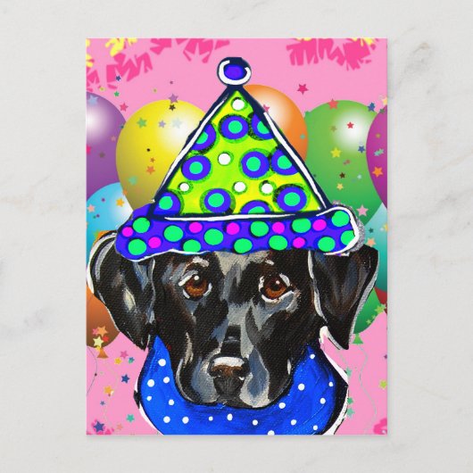Zwarte Labrador Retriever Briefkaart (Voorkant)
