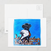 ZWARTE LABRADOR RETRIEVER BRIEFKAART (Voorkant / Achterkant)