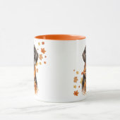 Zwarte Labrador Retriever Brillen Plaid Sjaal Herf Mok (Midden)