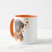 Zwarte Labrador Retriever Brillen Plaid Sjaal Herf Mok (Voorkant links)