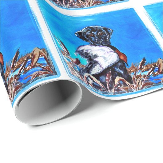 ZWARTE LABRADOR RETRIEVER CADEAUPAPIER (Rol Hoek)